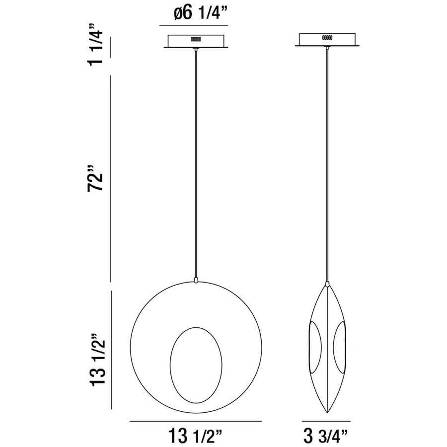 Eurofase Arlington 14-Inch Oval Pendant