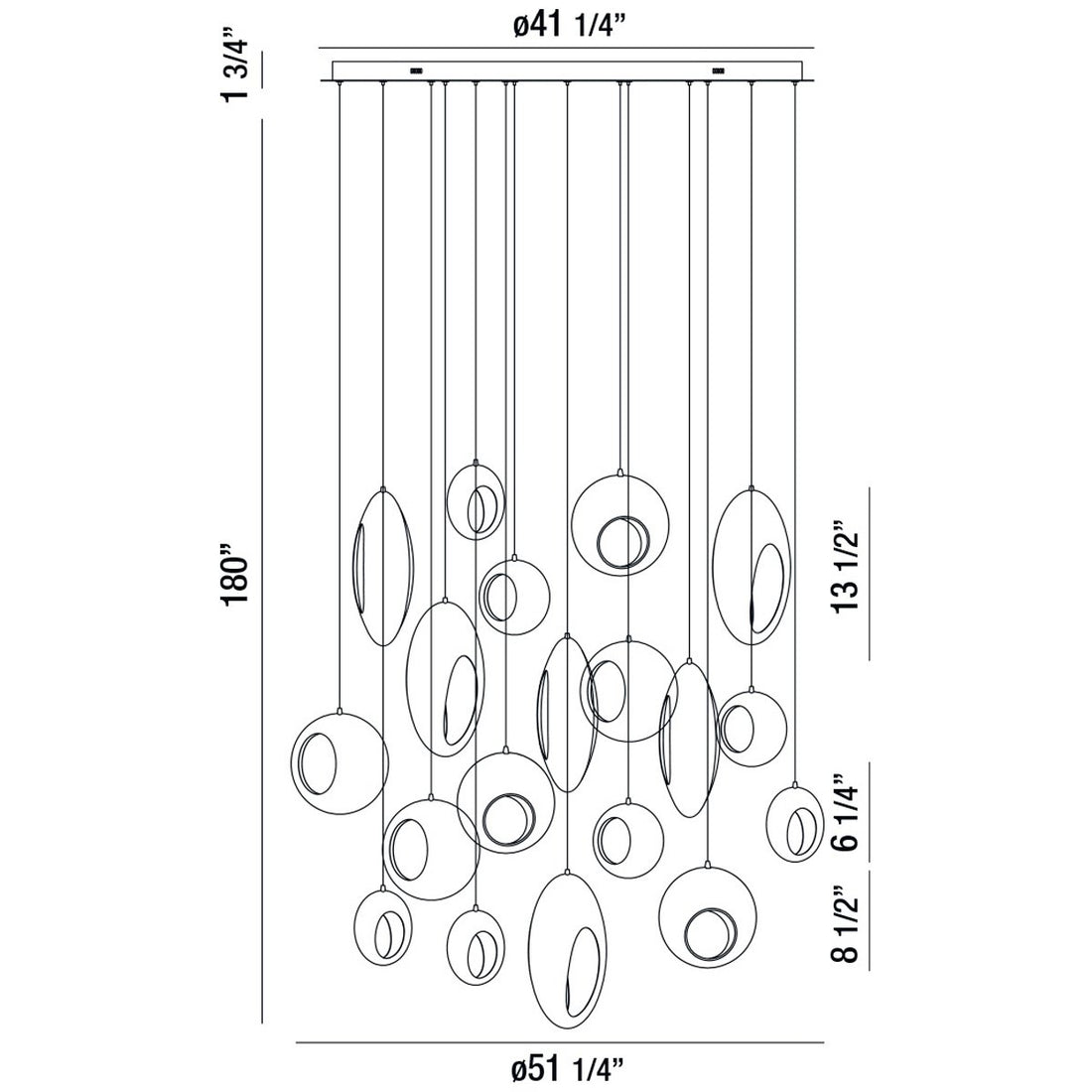 Eurofase Arlington 51-Inch Round Chandelier