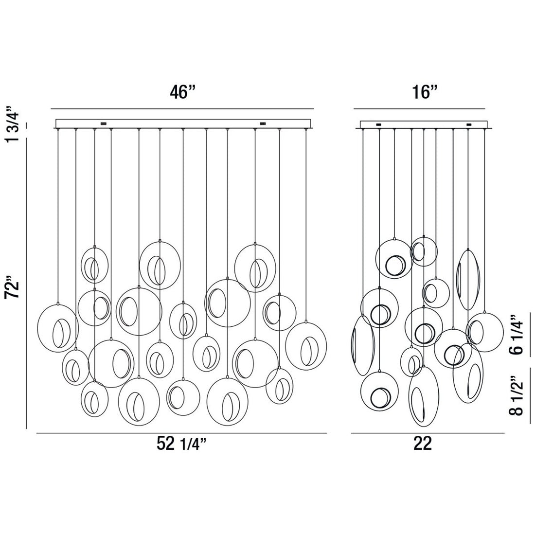 Eurofase Arlington 52-Inch Oval Chandelier