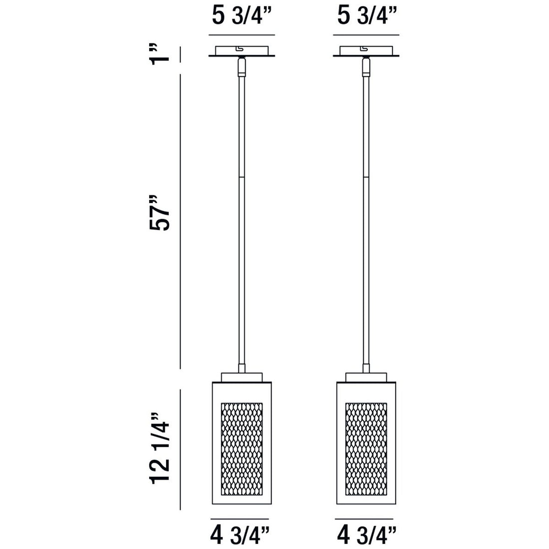 Eurofase Coop 5-Inch Rectangular Pendant