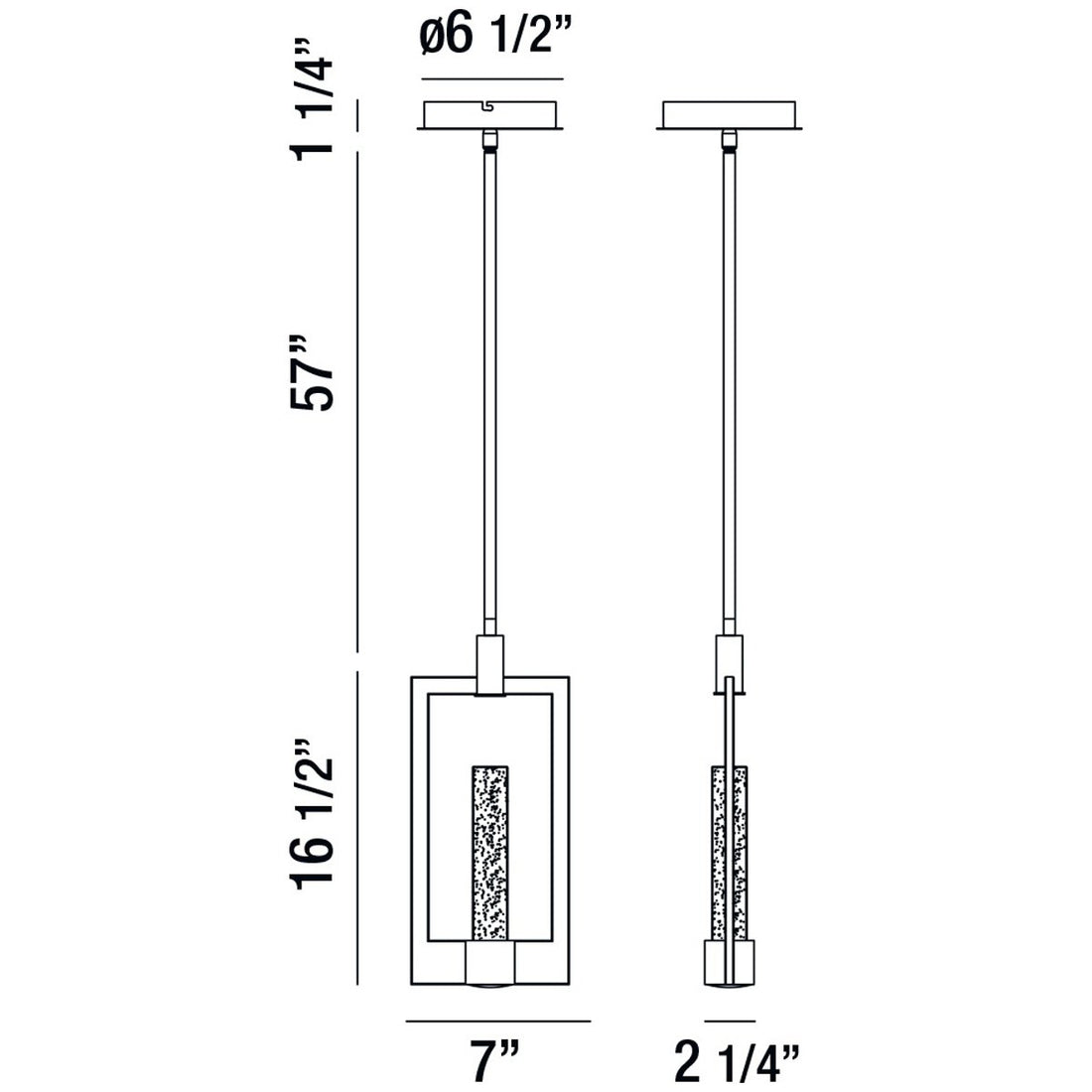 Eurofase Hanson 7-Inch Rectangular Pendant