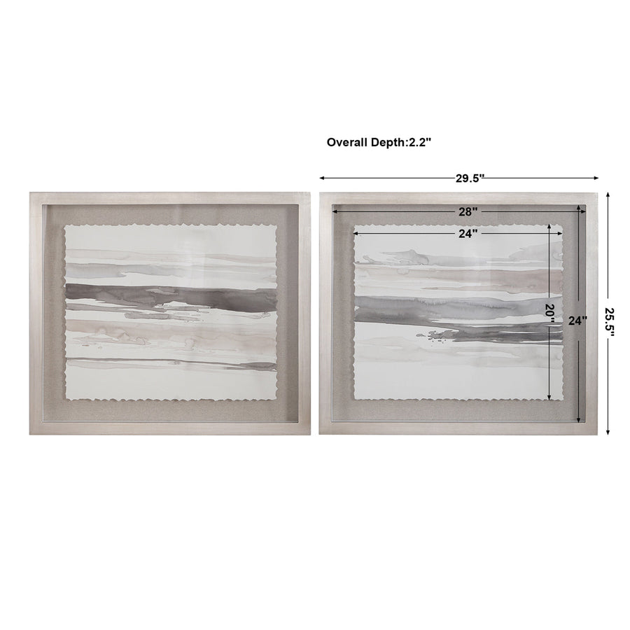 Uttermost Neutral Landscape Framed Prints, Set of 2