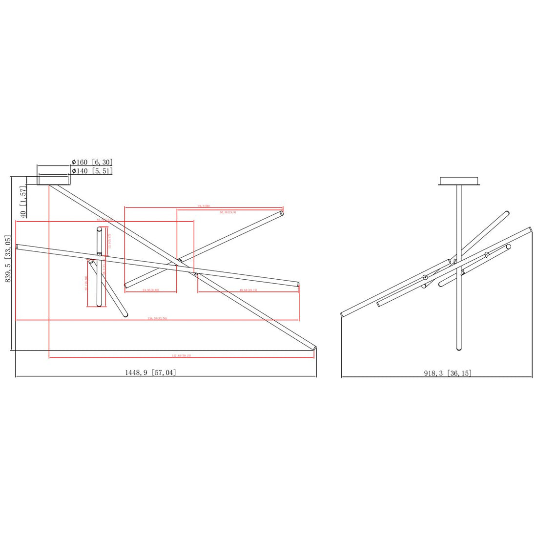 Eurofase Crossroads 57-Inch Ceiling Mount