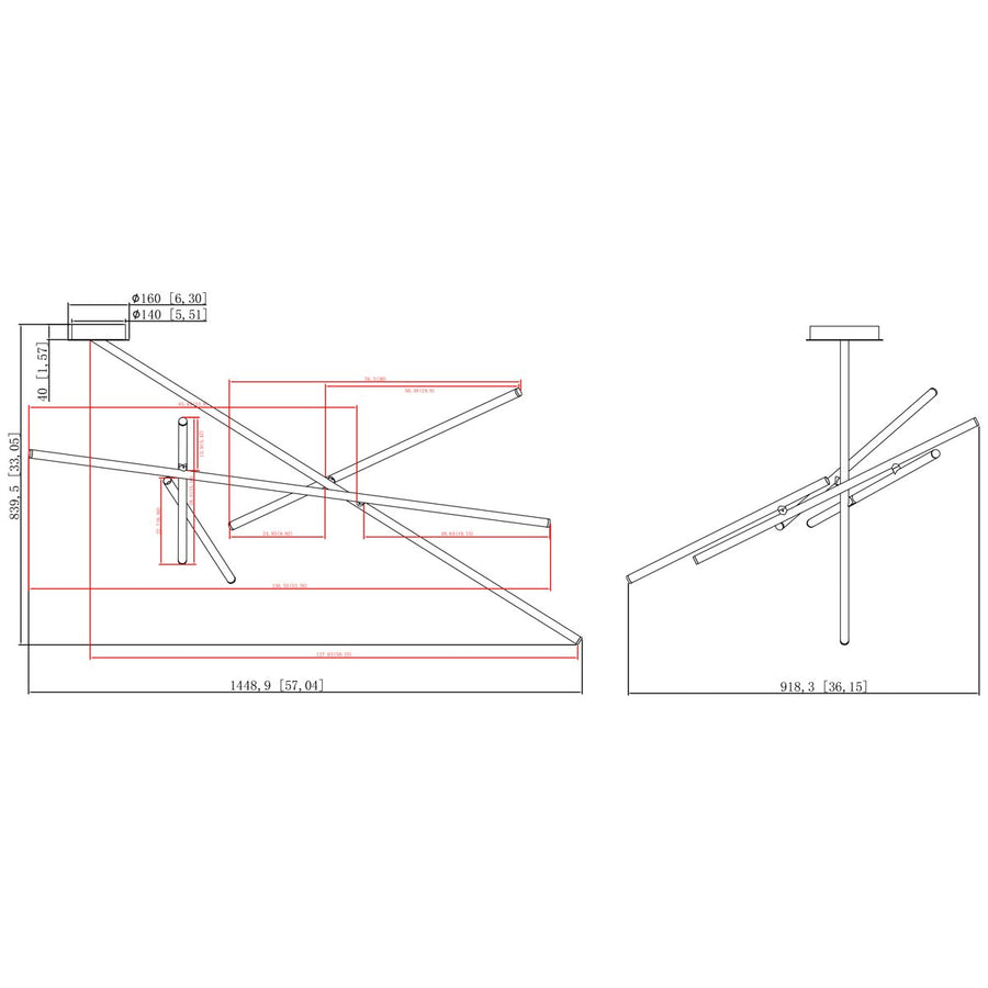 Eurofase Crossroads 57-Inch Ceiling Mount