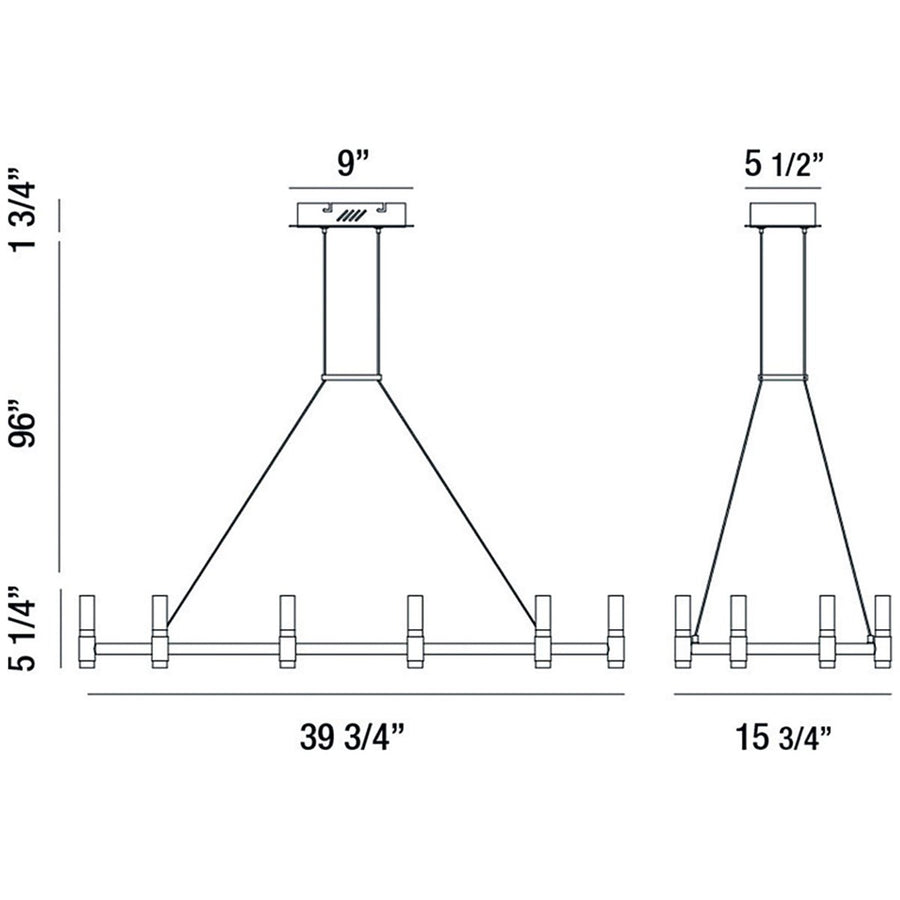 Eurofase Altamont 40-Inch Rectangular Chandelier