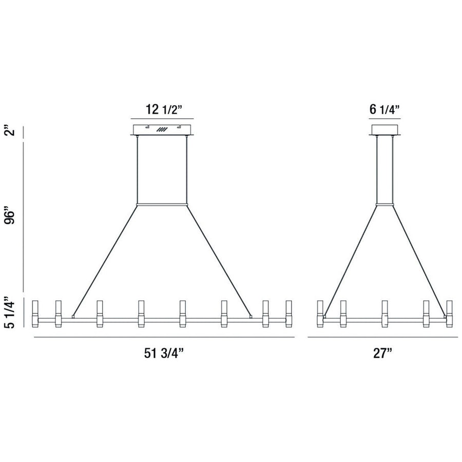 Eurofase Altamont 52-Inch Rectangular Chandelier