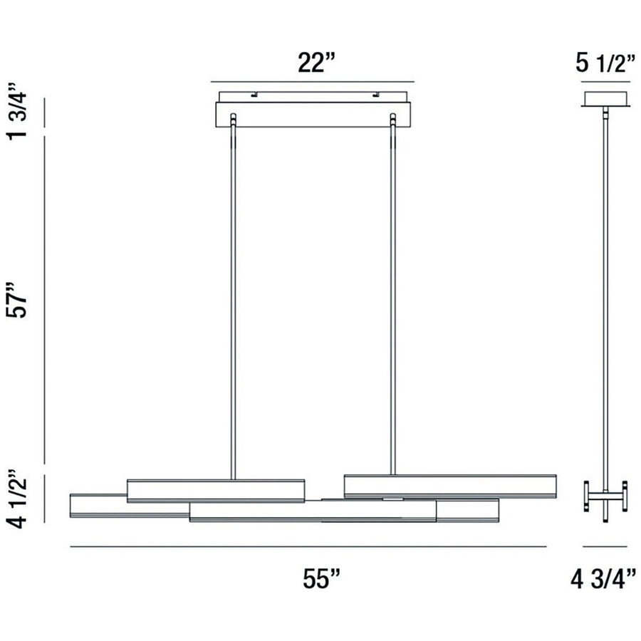 Eurofase Cameno 55-Inch Linear Chandelier