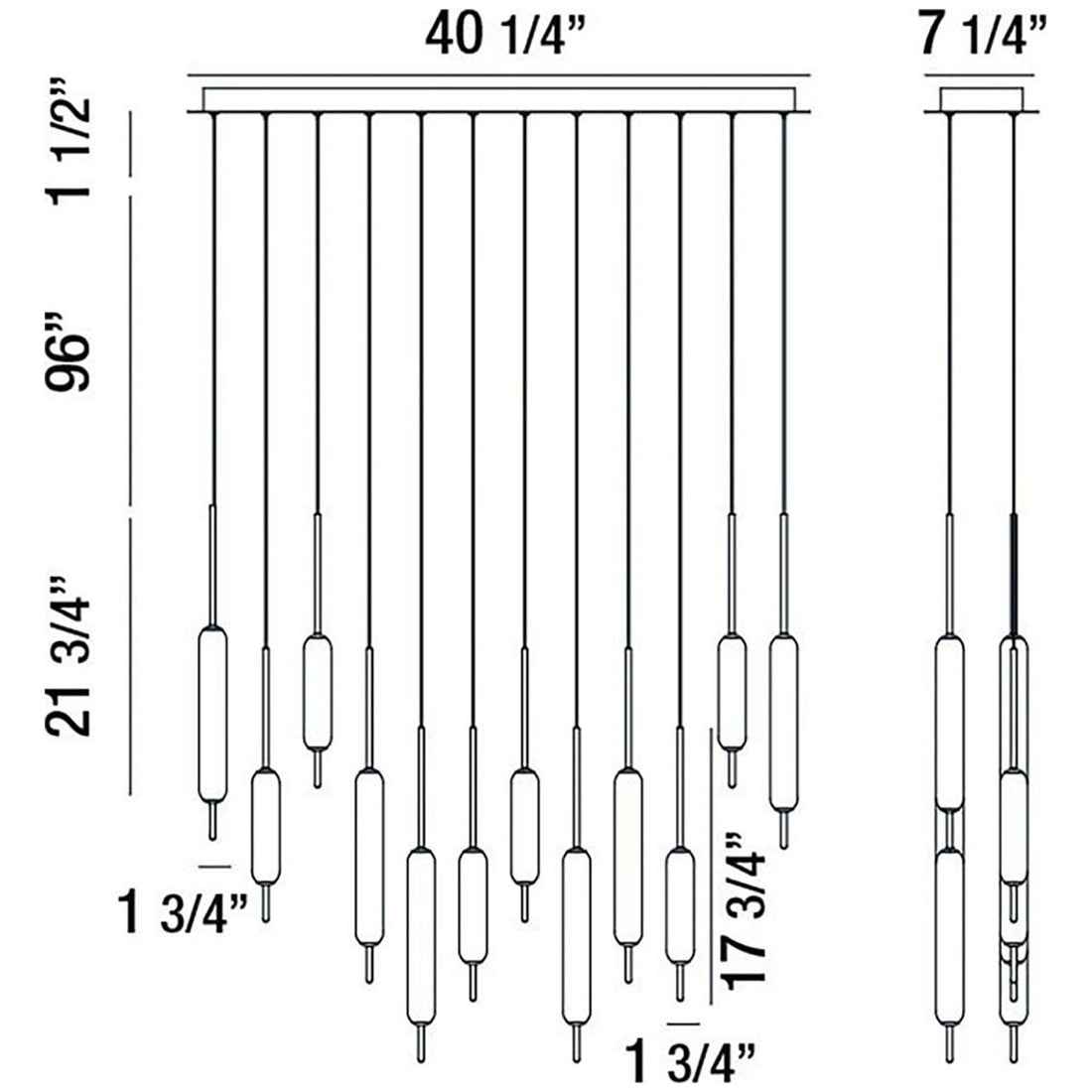 Eurofase Cumberland 40-Inch Linear Chandelier