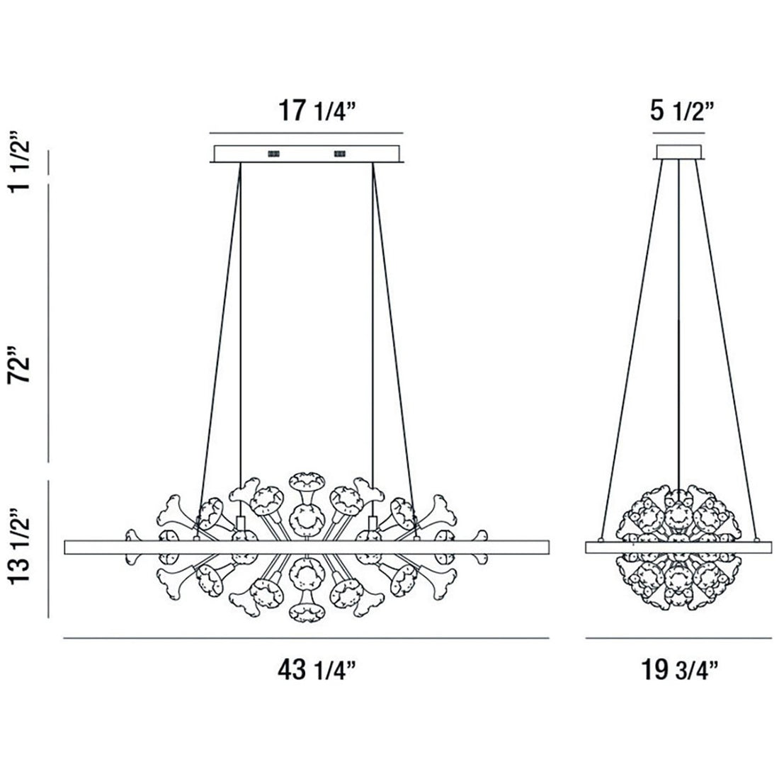 Eurofase Clayton 43-Inch Oval Chandelier