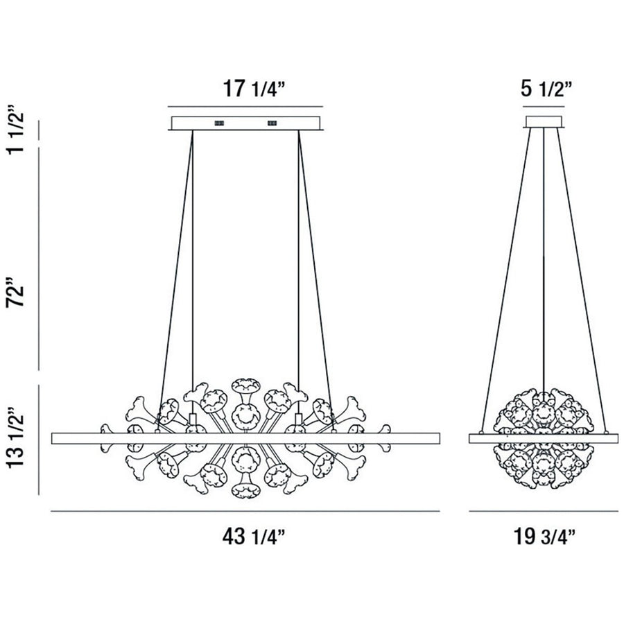 Eurofase Clayton 43-Inch Oval Chandelier