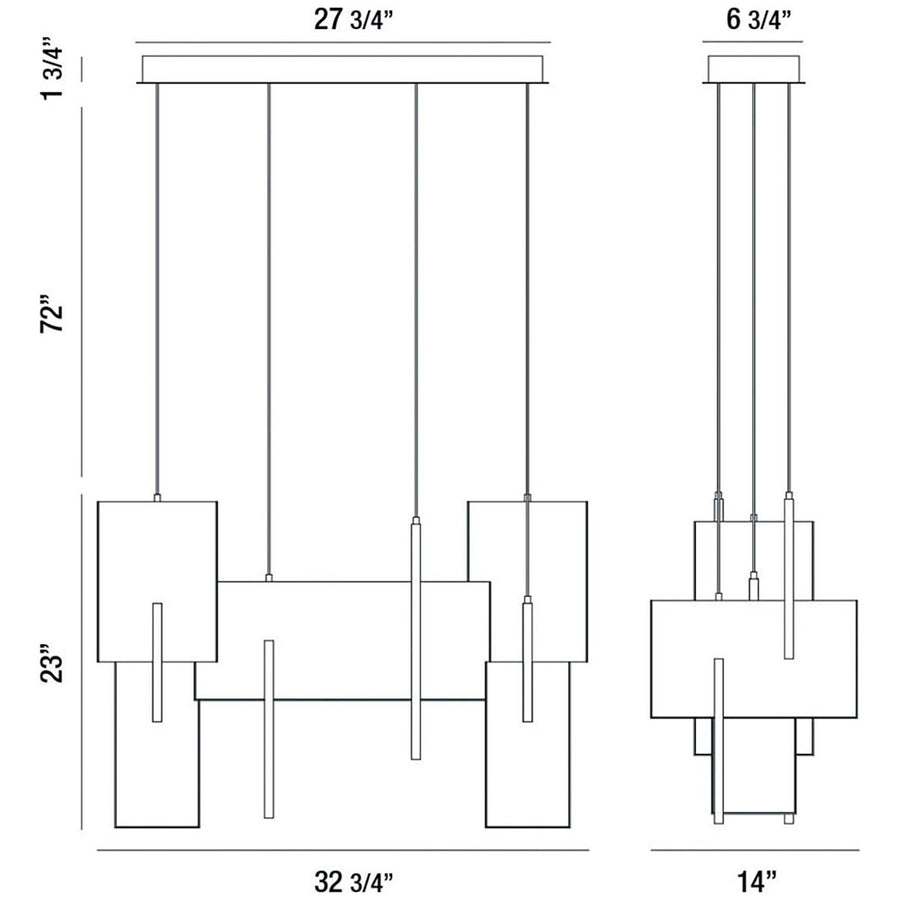 Eurofase Coburg Large Linear LED Chandelier