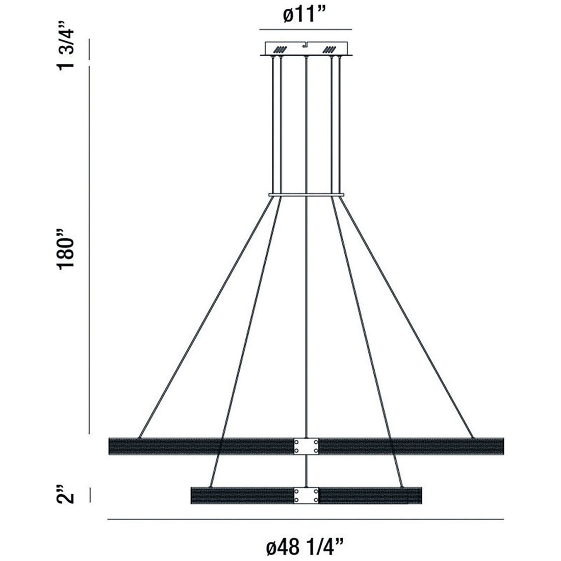 Eurofase Admiral 48-Inch 2-Tier Round Chandelier