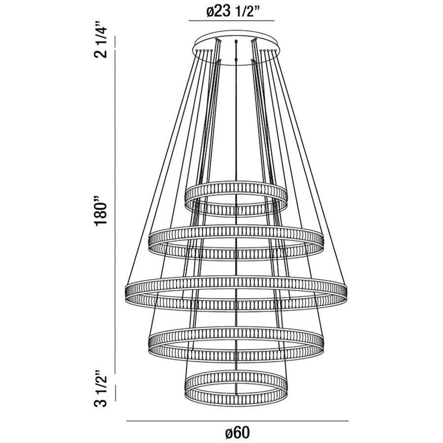 Eurofase Forster 60-Inch 5-Tier Round Chandelier