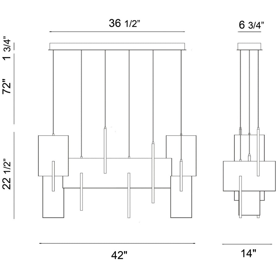 Eurofase Coburg Extra Large Linear LED Chandelier