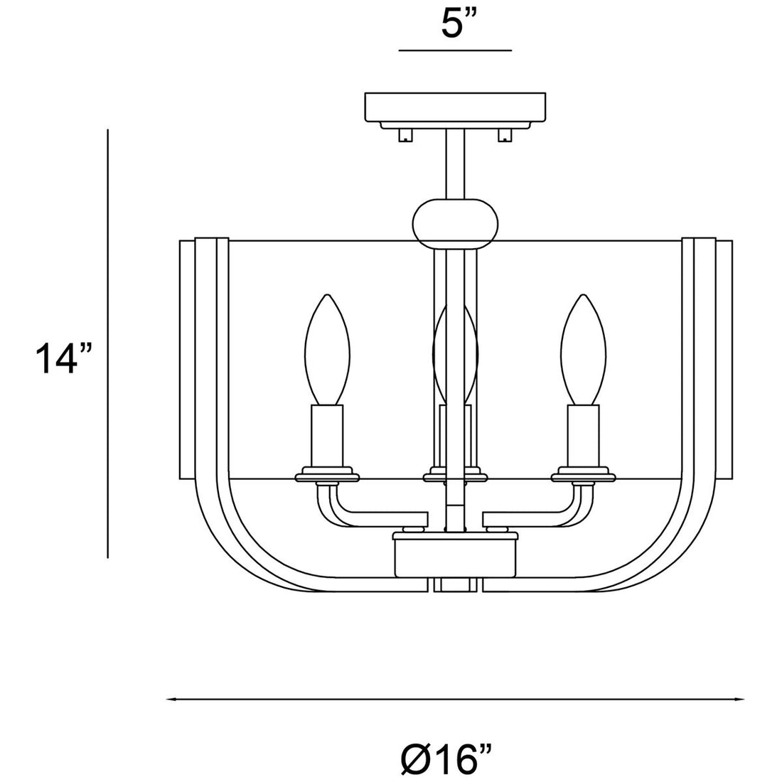 Eurofase Campisi 3-Light Semi Flushmount