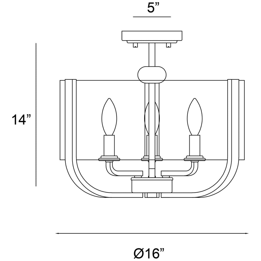 Eurofase Campisi 3-Light Semi Flushmount