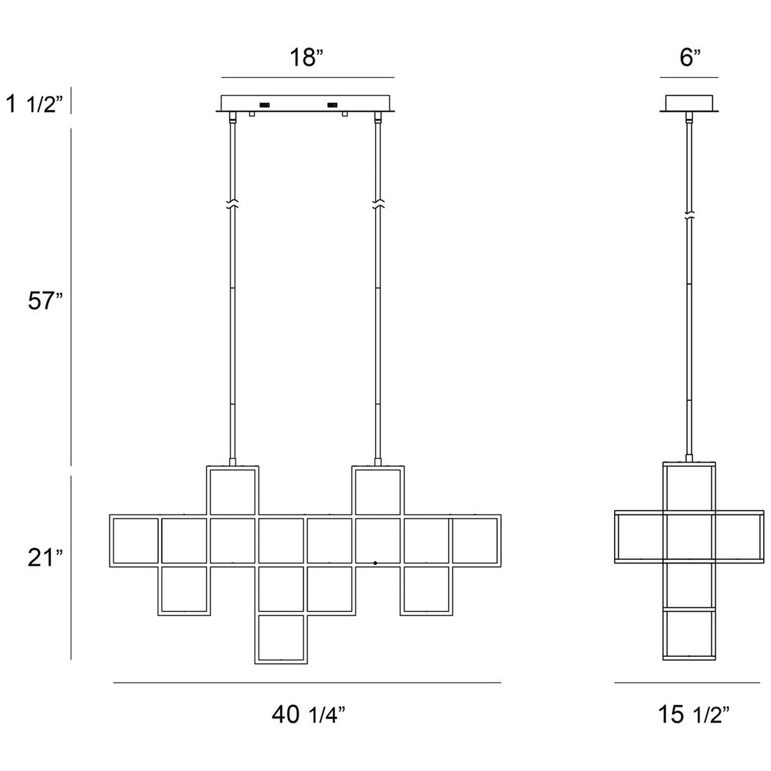 Eurofase Ferro 9-Light Linear LED Chandelier