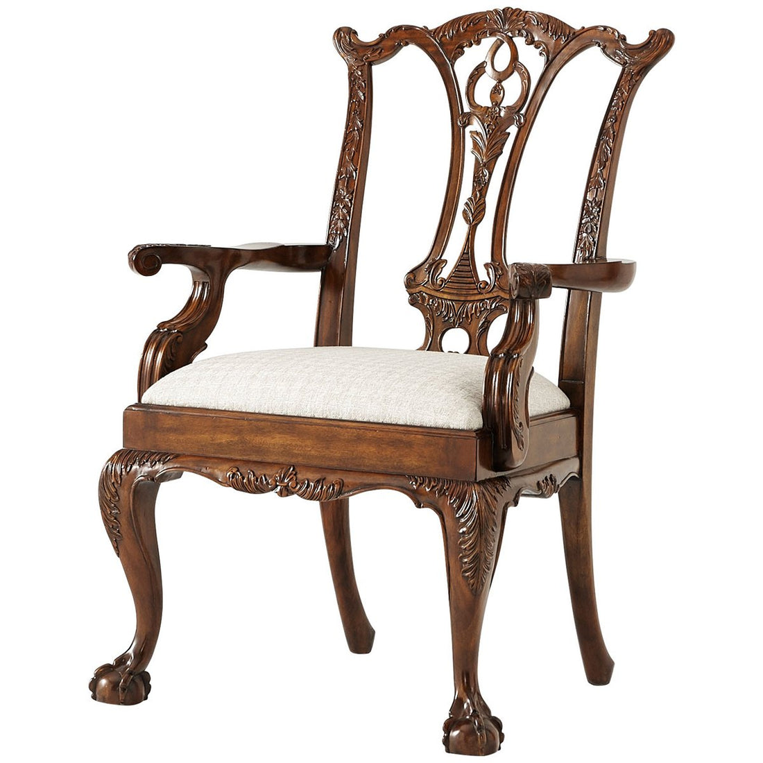 Theodore Alexander Classic Claw and Ball Armchair, Set of 2