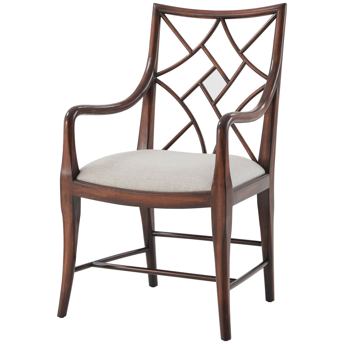 Theodore Alexander A Delicate Trellis Armchair, Set of 2