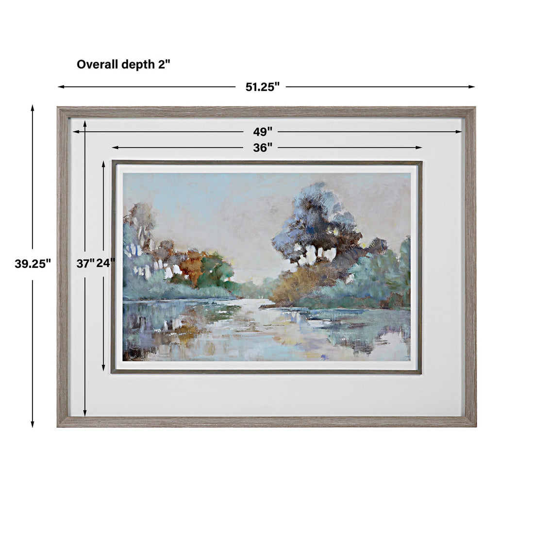 Uttermost Morning Lake Watercolor Framed Print