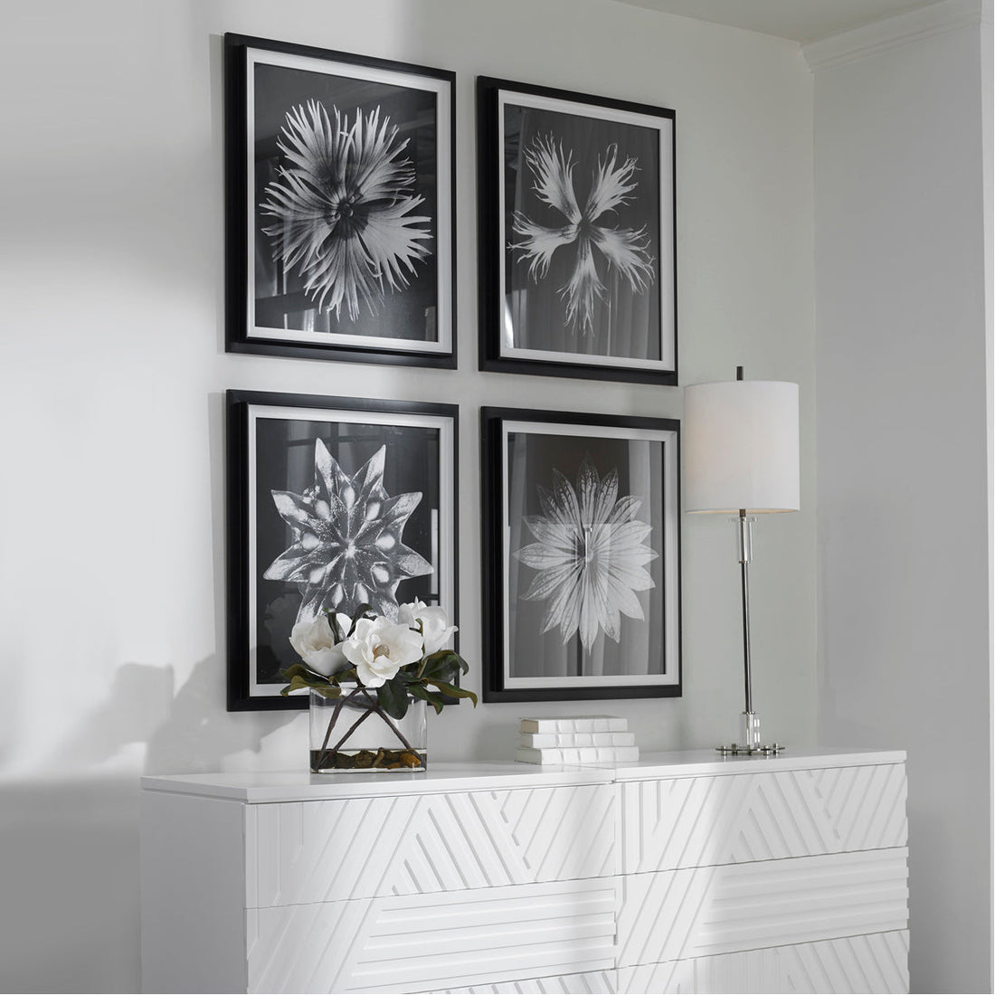 Uttermost Contemporary Floret Framed Prints, Set of 4