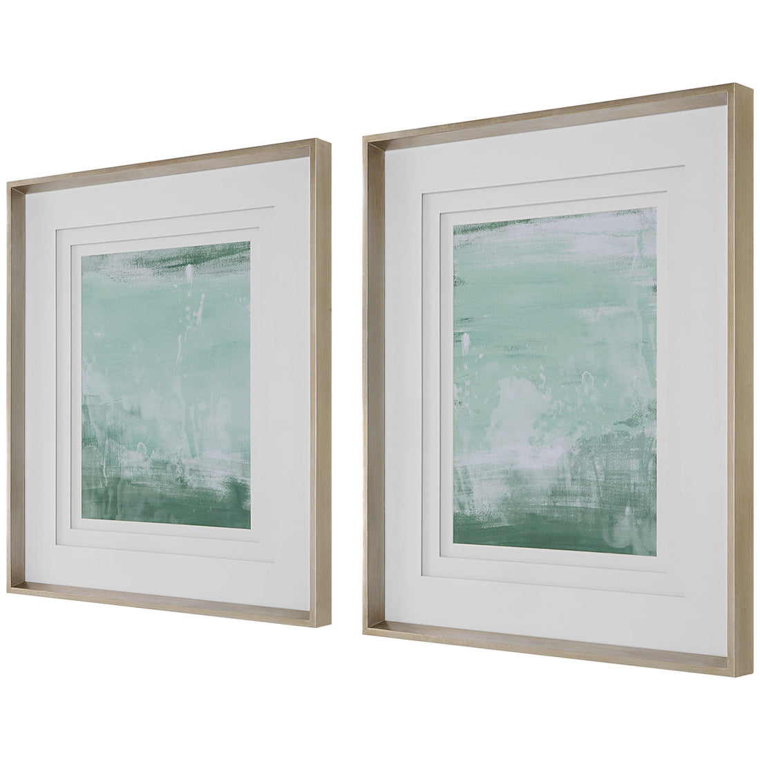 Uttermost Coastal Patina Modern Framed Prints, Set of 2