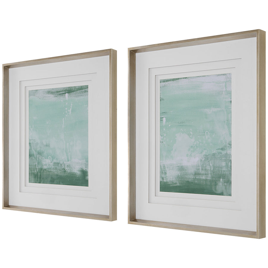 Uttermost Coastal Patina Modern Framed Prints, Set of 2