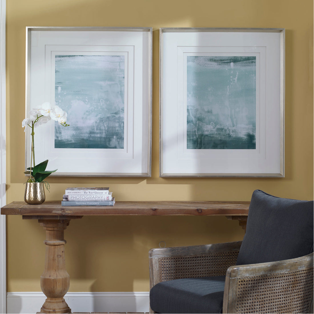 Uttermost Coastal Patina Modern Framed Prints, Set of 2