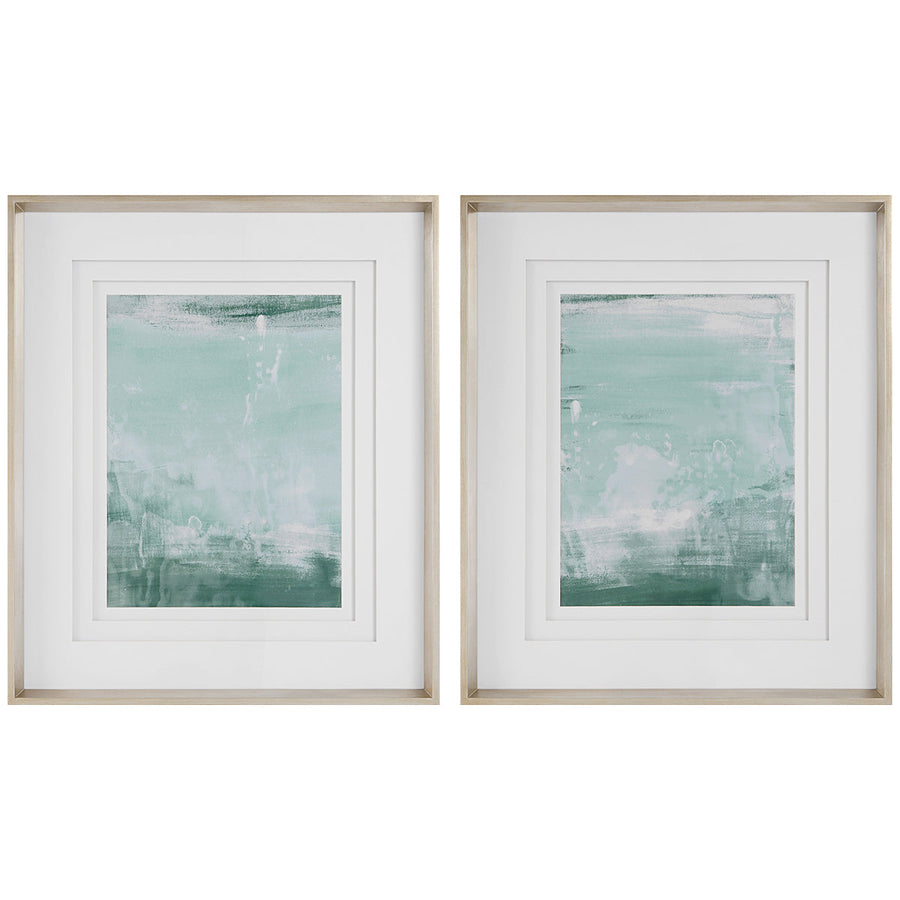 Uttermost Coastal Patina Modern Framed Prints, Set of 2