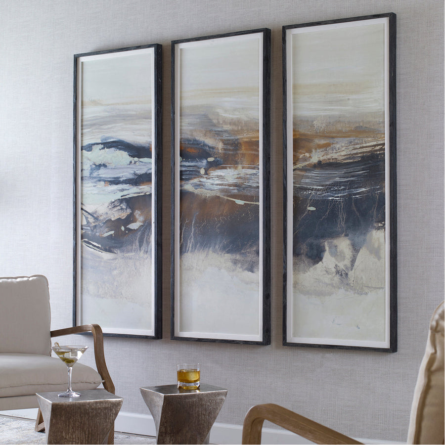 Uttermost Graphite Horizon Framed Prints, Set of 3