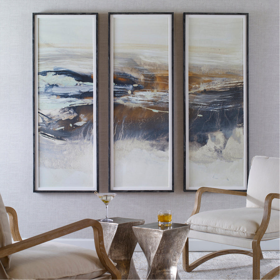 Uttermost Graphite Horizon Framed Prints, Set of 3