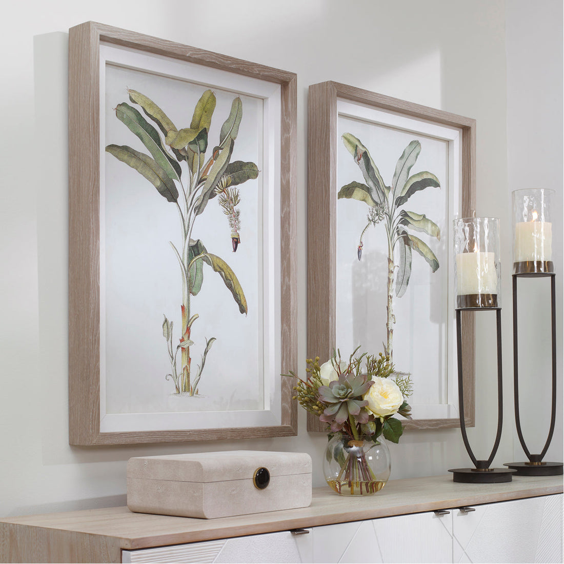 Uttermost Banana Palm Framed Prints, Set of 2