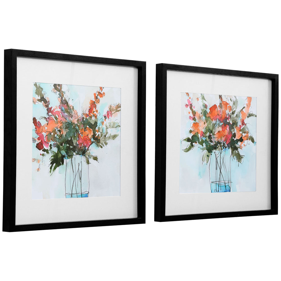 Uttermost Fresh Flowers Watercolor Prints, Set of 2