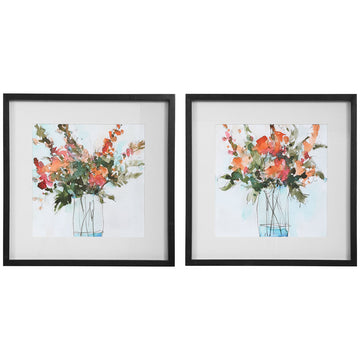 Uttermost Fresh Flowers Watercolor Prints, Set of 2