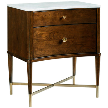 Hickory White Novella Nightstand with Stone Top