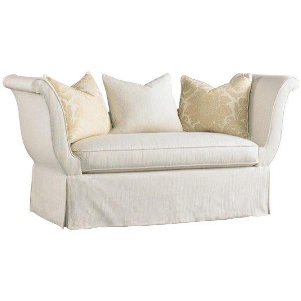 Hickory White Settee with Dressmaker Skirt