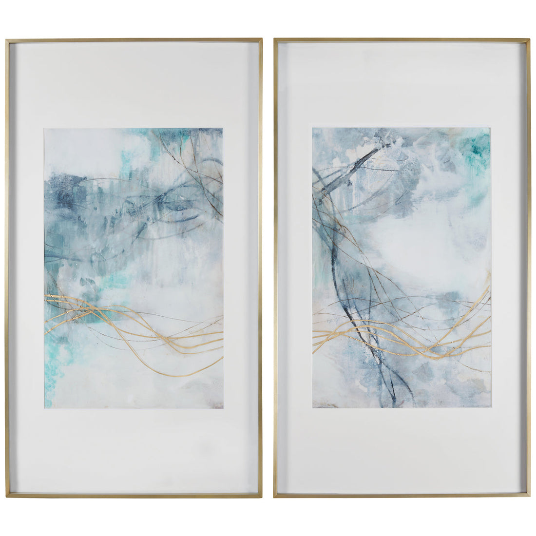 Uttermost Undulating Oro Abstract Prints, Set of 2