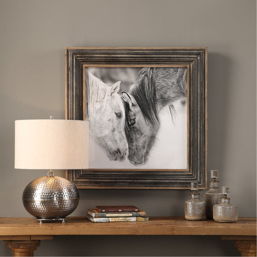 Uttermost Custom Black and White Horses Print