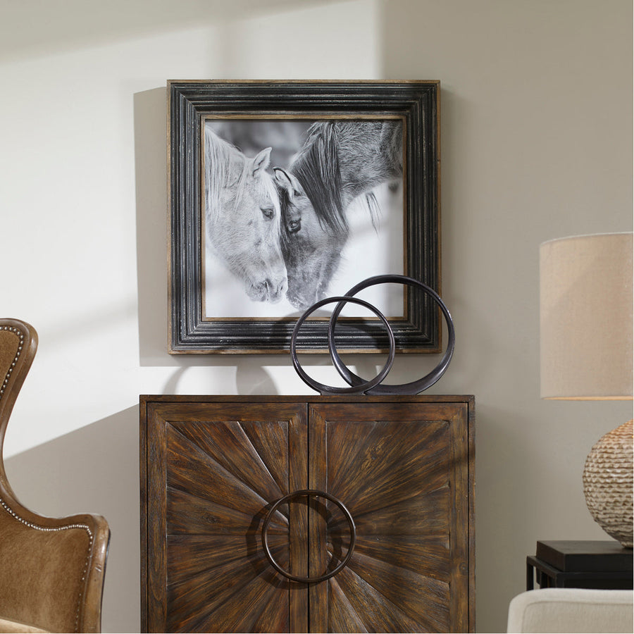 Uttermost Custom Black and White Horses Print