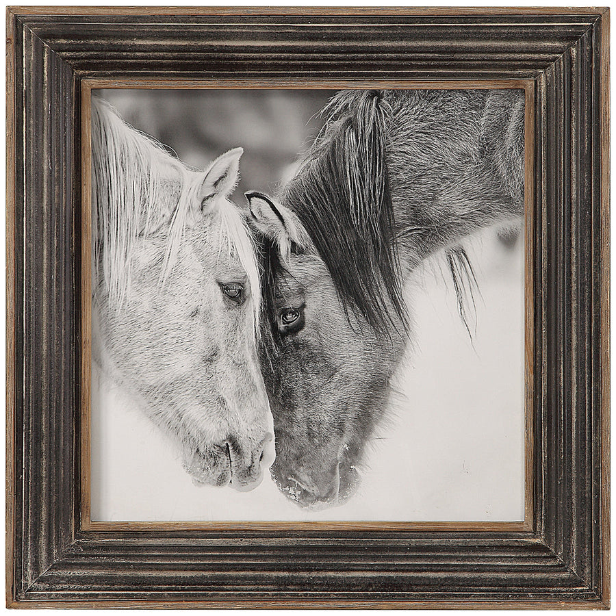 Uttermost Custom Black and White Horses Print