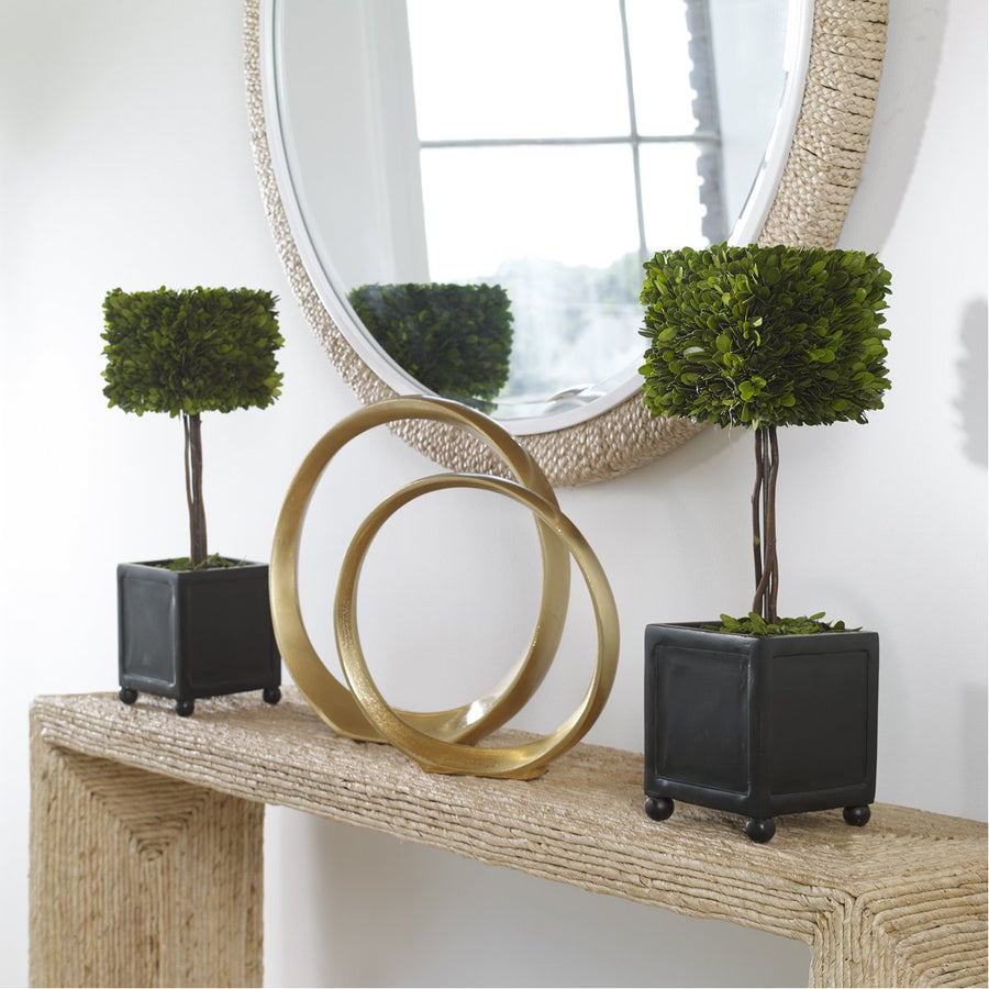 Uttermost Preserved Boxwood Square Topiaries, Set of 2