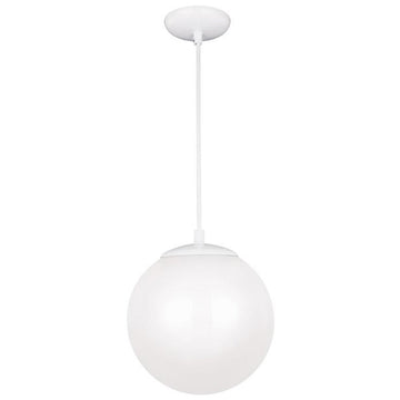 Sea Gull Lighting Leo - Hanging Globe White One Light Pendant