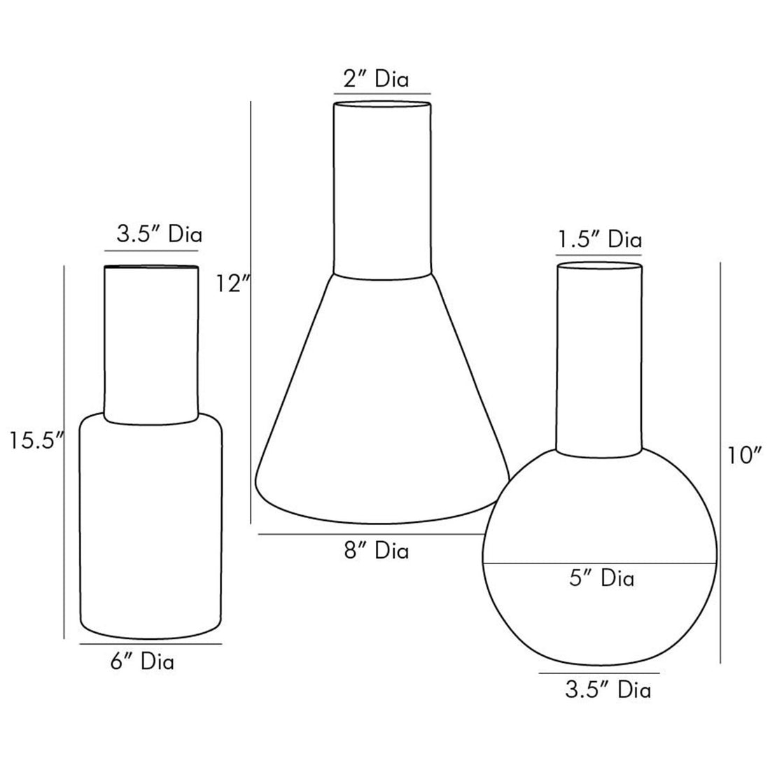 Arteriors Union Vases - Set of 3