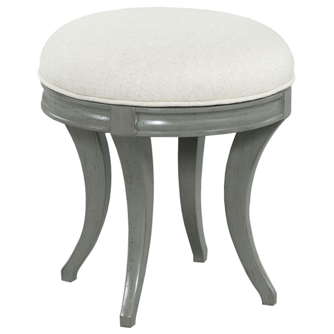 Woodbridge Furniture Beige Linen Swivel Vanity Seat Stool