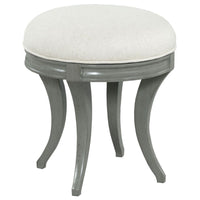 Woodbridge Furniture Beige Linen Swivel Vanity Seat Stool