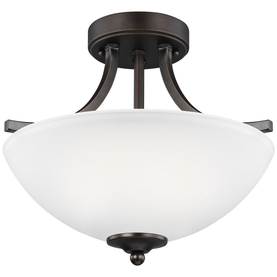 Sea Gull Lighting Geary Small 2-Light Semi-Flush Convertible Pendant