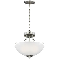 Sea Gull Lighting Geary Small 2-Light Semi-Flush Convertible Pendant