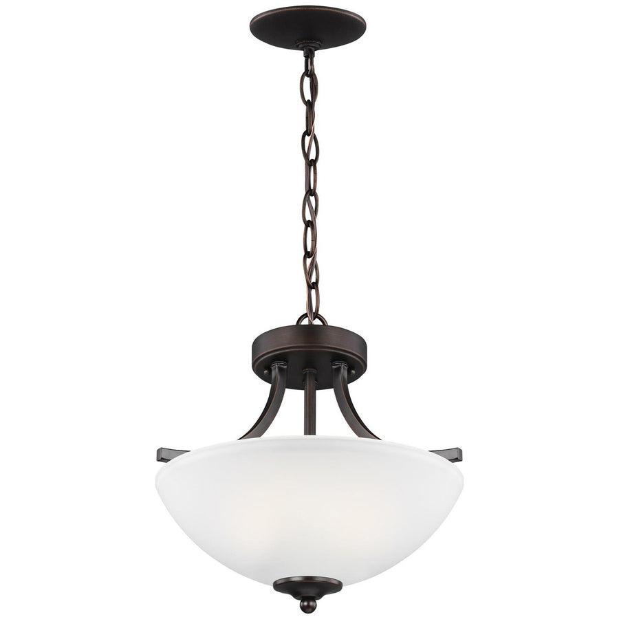 Sea Gull Lighting Geary 2-Light Semi-Flush Convertible Pendant - 9.5W