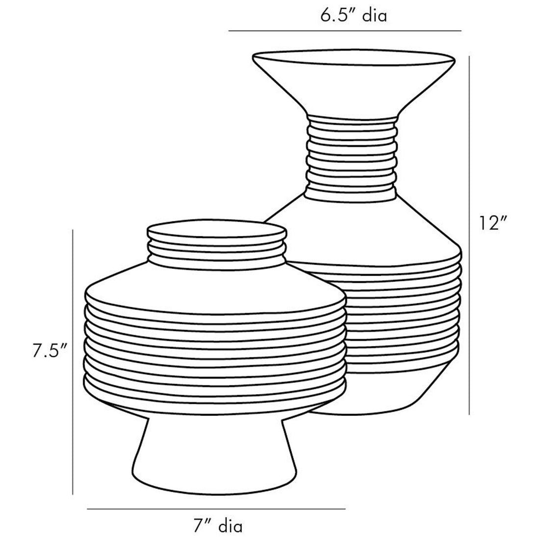 Arteriors Alfredo Vases, 2-Piece Set