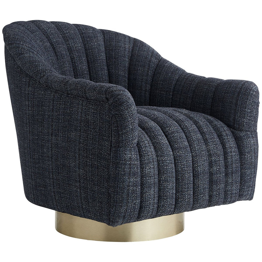 Arteriors Springsteen Tweed Swivel Chair - Champagne/Indigo